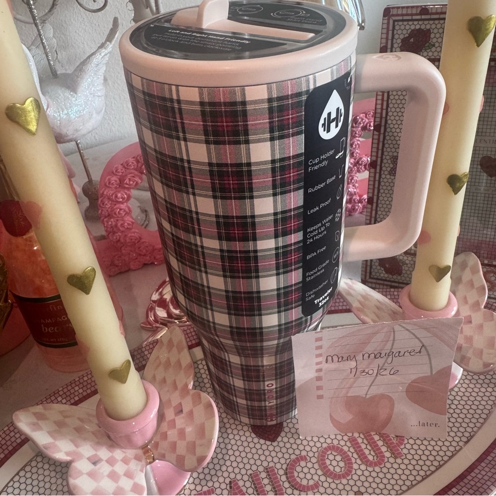 32oz Australian HydroJug Traveler -Holiday Plaid- Brand New BNWT